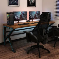 Table longue simple pour chambre d'étudiant, bureau double pour ordinateur et poste de travail pour jeux - Table de jeu moderne 3