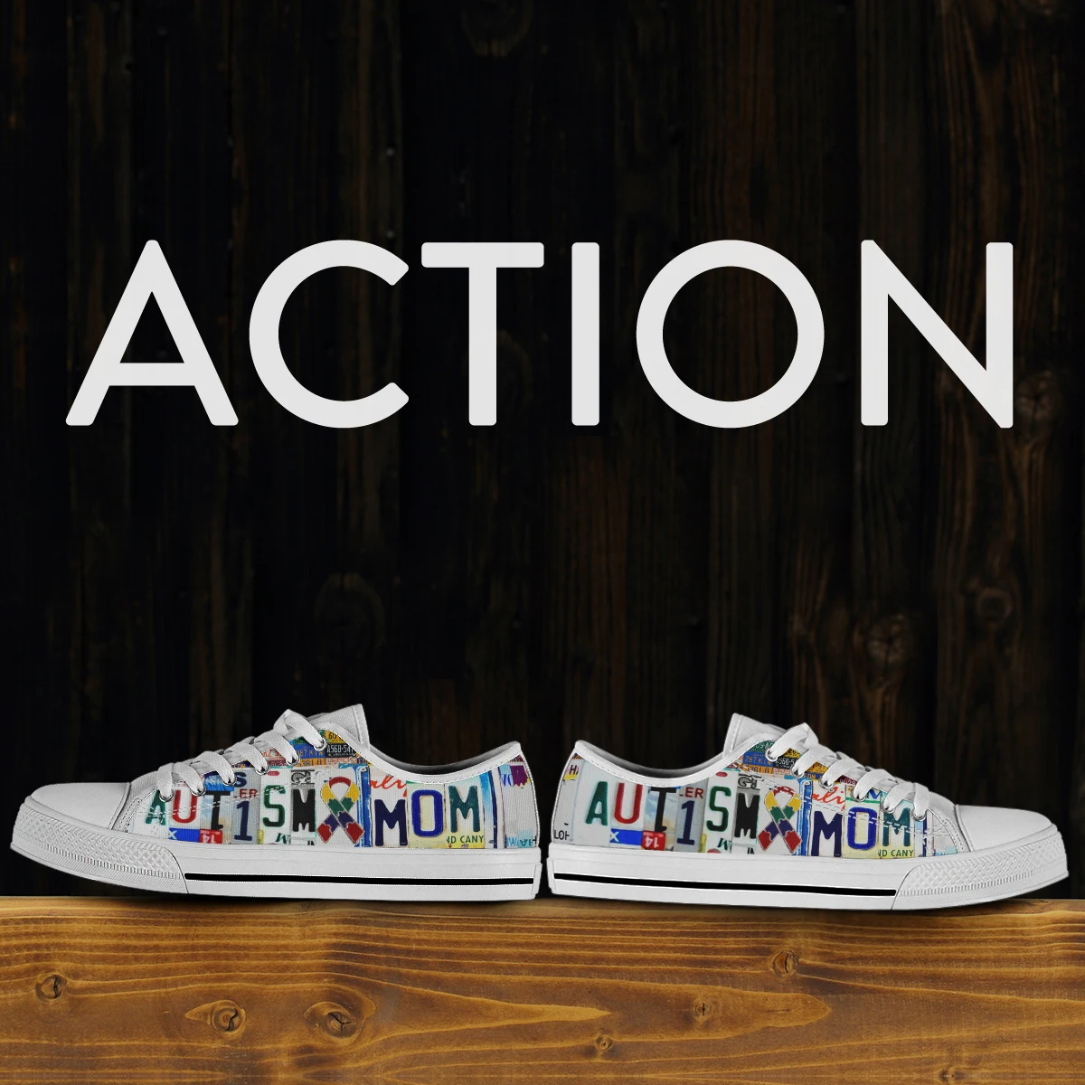 License Plate Autism Mom Women Canvas Shoes Low Top High Quality Sneakers For Girls Students Casual Leisure Gumshoes 35-46