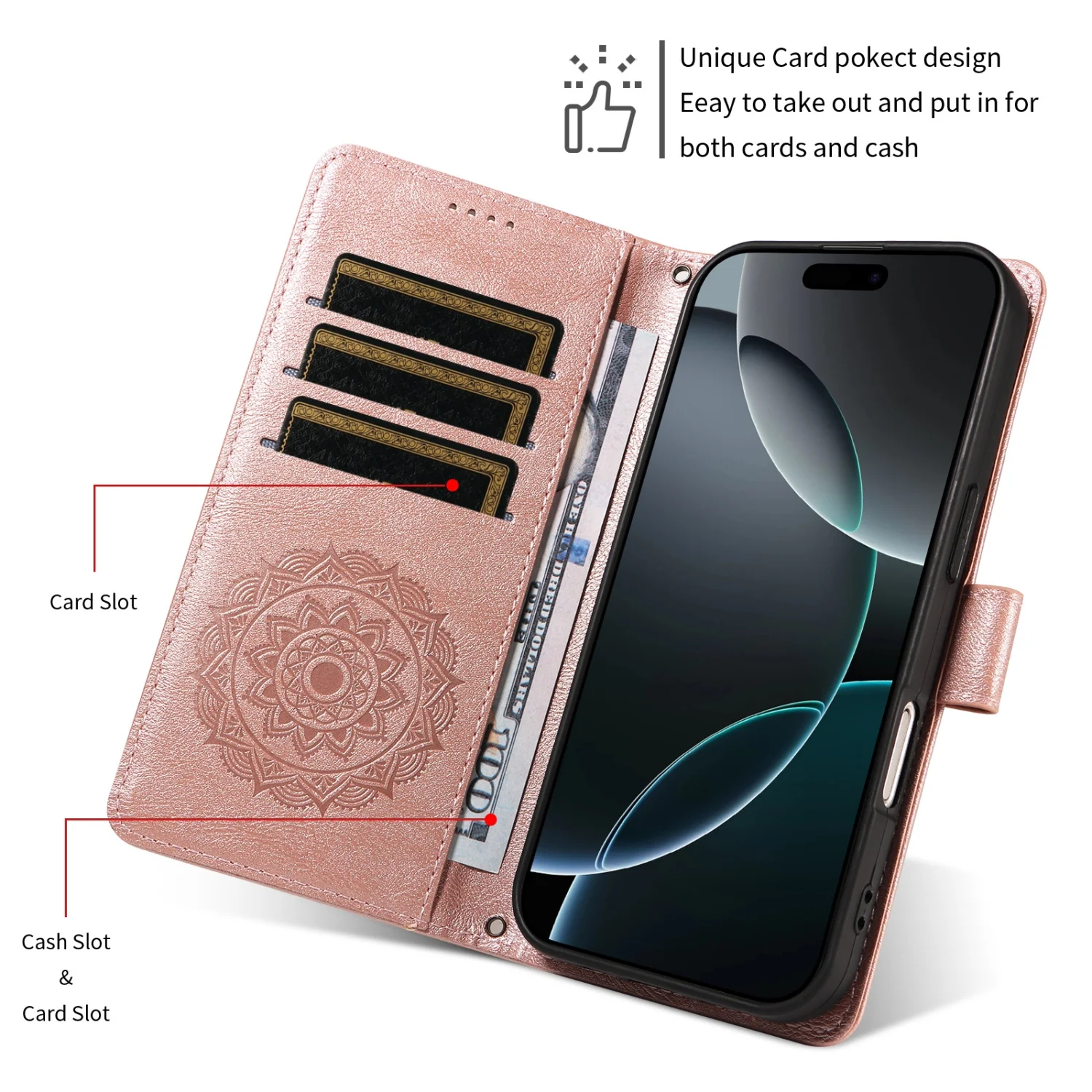 Luxury PU Leather Wallet Case with Flip Stand Cover