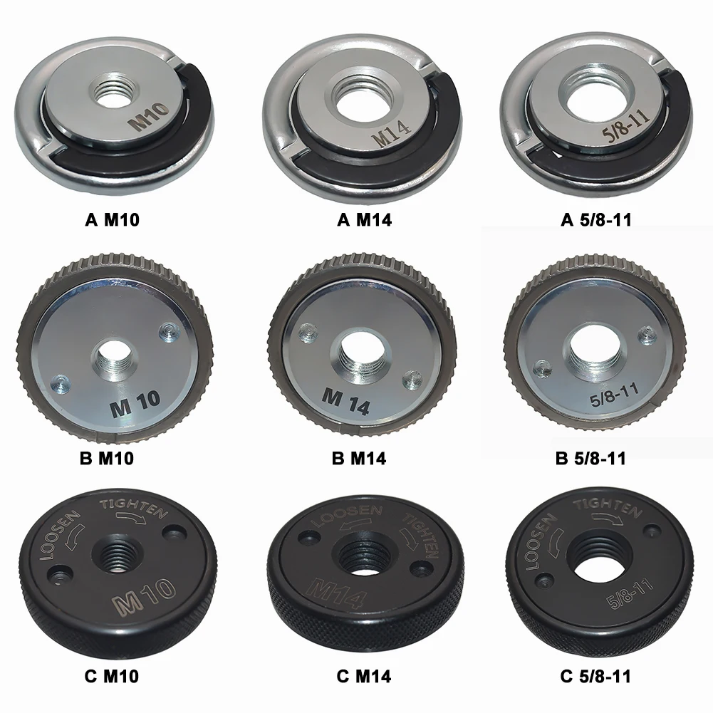 M10 M14 5/8inch -11 Thread Angle Grinder Pressure Plate Flange Nut Accessory Locking Nut Replace Replacement Clamping Tool