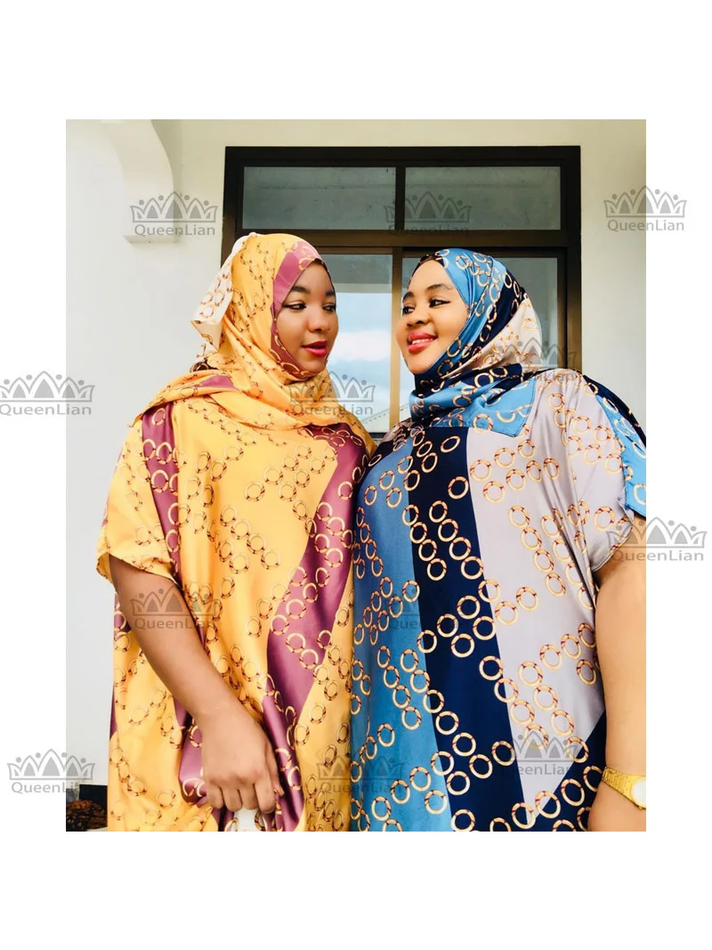 Length：150cm,Bust:190cm Free Size New Chiffon Super African Dashiki Traditional Party Dress with Scaf For Lady(DBF06#）