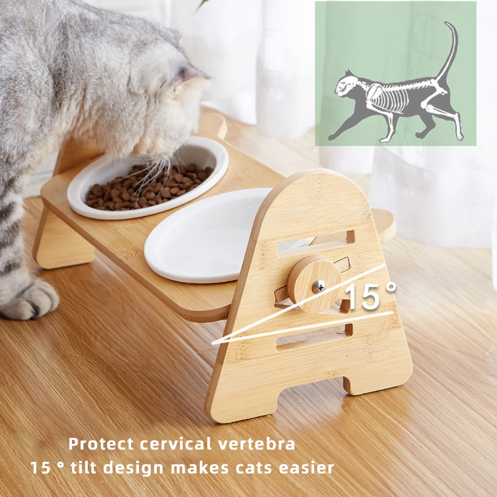

Simple Elevated Dog Bowl 4 Height-Adjustable Dog Food Bowls Stand For Large Small Cat