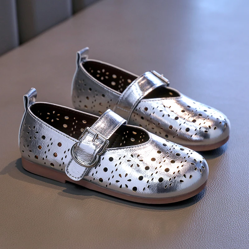Children Princess Shoes Hollow-out Concise Style Breathable Kids Flat Shoe Three Colors Summer All-match Comfy Girl's Shoe 26-36 Girls Shoes Girls Flats