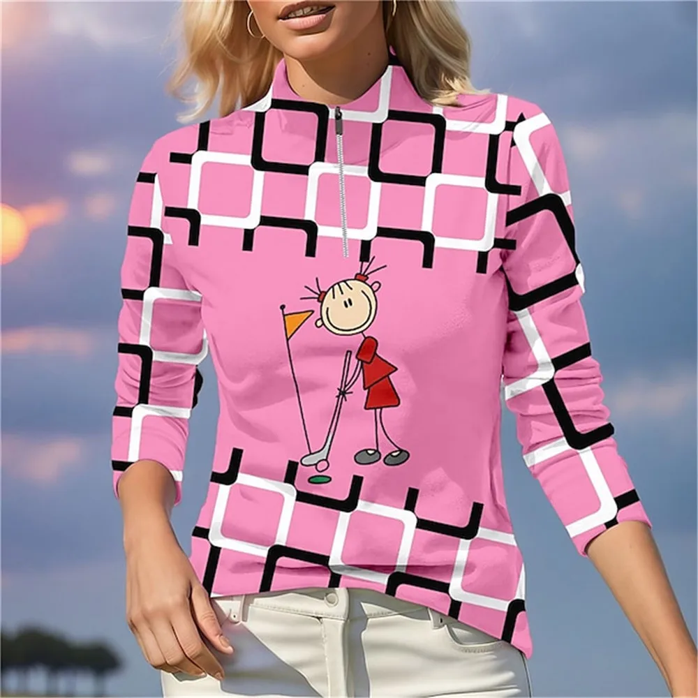

Women's Polo Shirt Golf Shirt Button Polo Breathable Sunday Swagger Quick Drying Long SleeveGolf Shirt Summer Tennis Top
