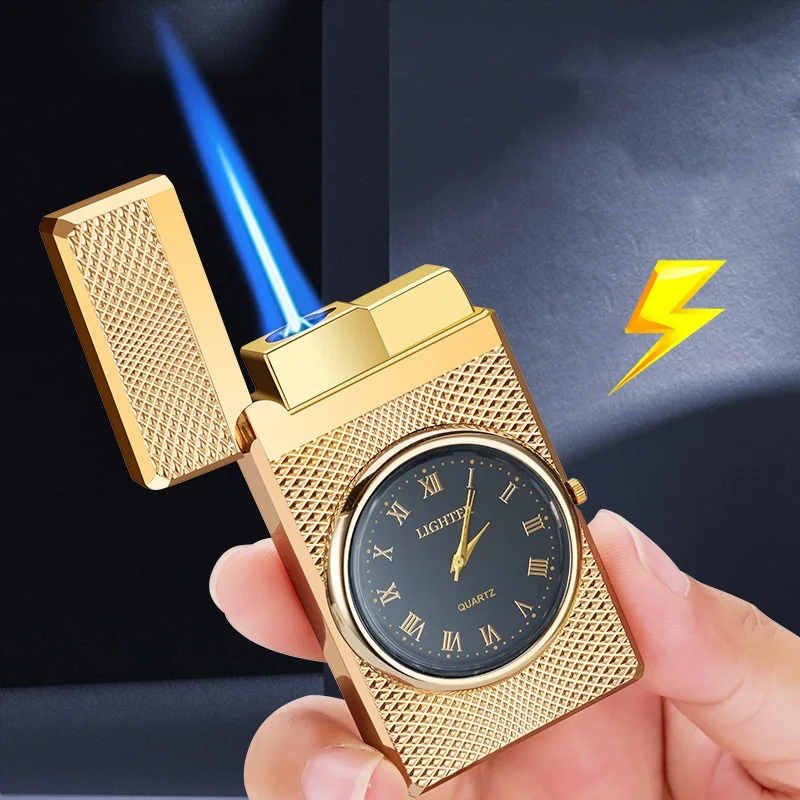 Jet Gas Lighter Windproof Smoking Accessories Metal Cigar Torch Blue