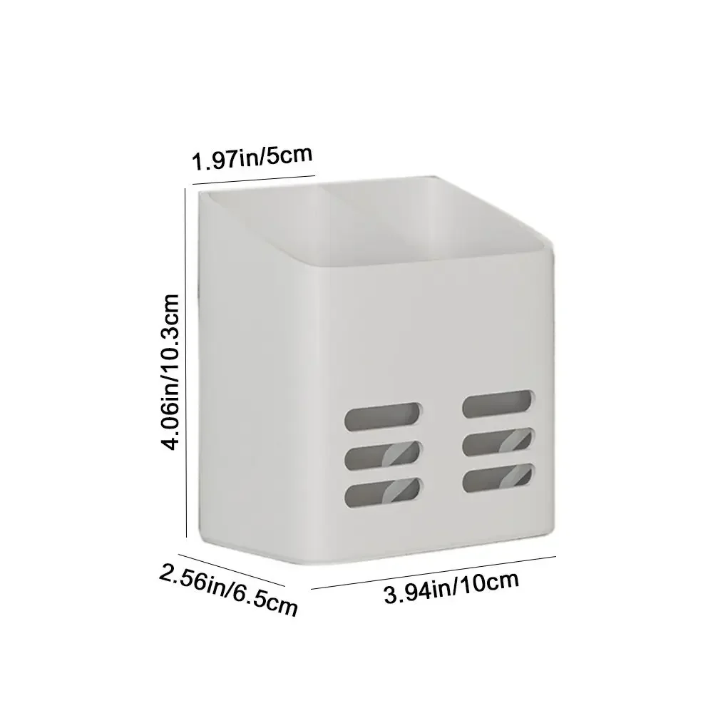 Plastic Toothpaste Shelf White/Grey Non-punch Toothbrush Toothpaste Holder Large Capacity Wall-mounted Comb Storage Container 6