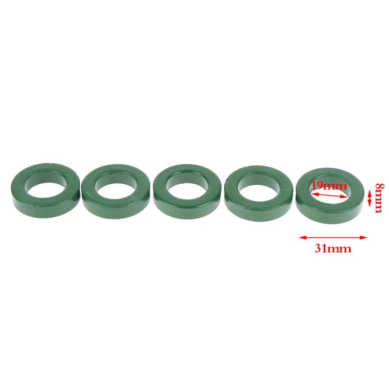 

5 шт. Mn-Zn высокопроводимое зеленое Ферритовое сердечник кольцо 31*19*8 мм анти-помеховой фильтр индуктор