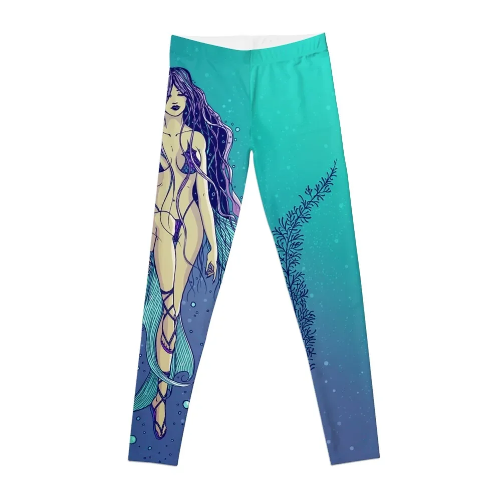 The Girl Mermaid Leggings Push Up Fitness Active Wear Leggings Da Donna