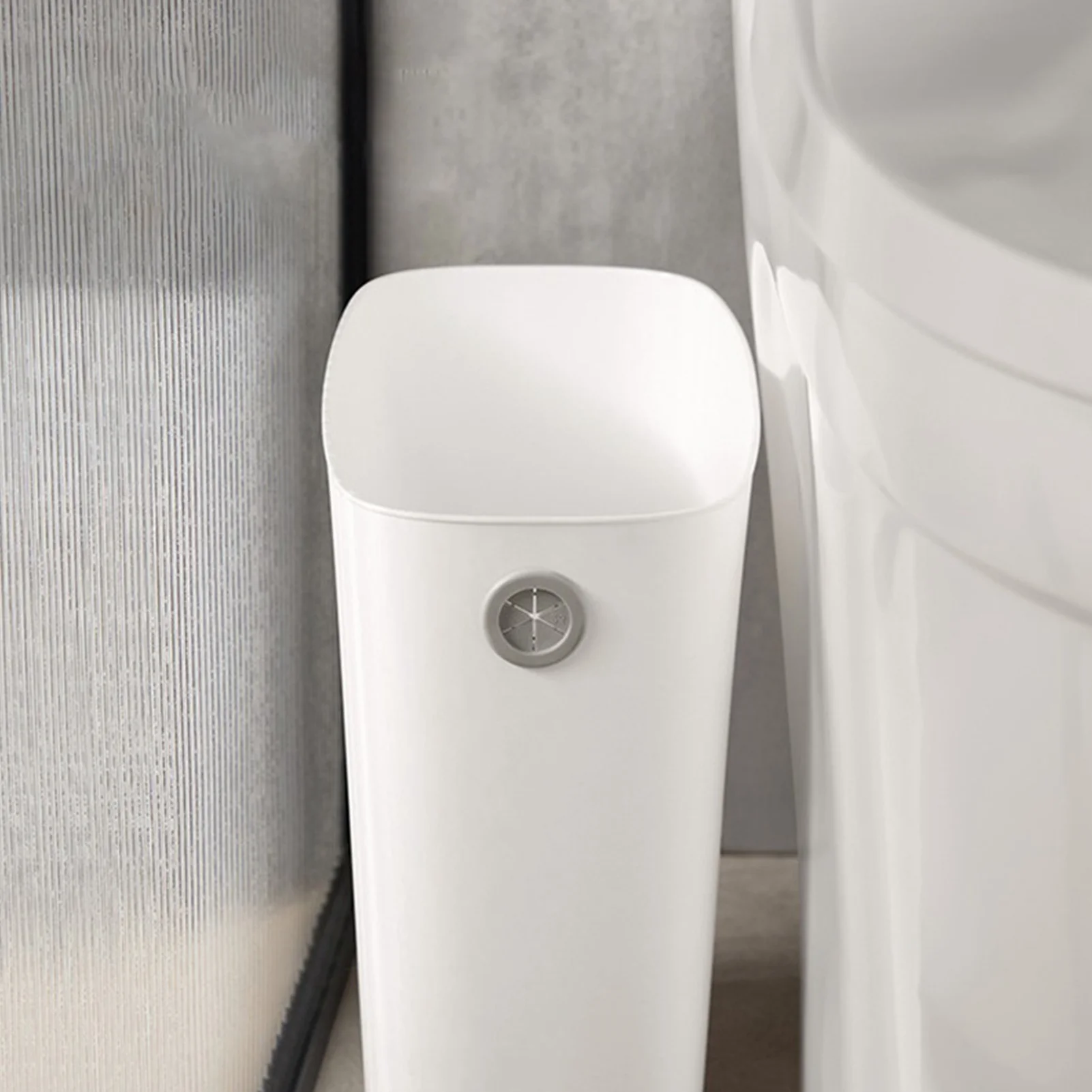 Compact Plastic Wastebasket with Open Top