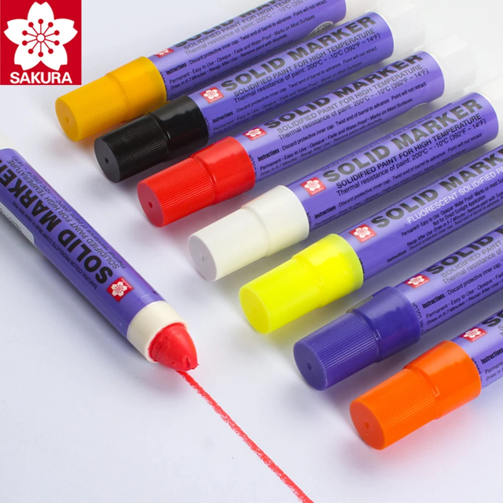 Japan Sakura Solid Paint Marker Pen 1pcs Waterproof Industrial Metal High Temperature Tire
