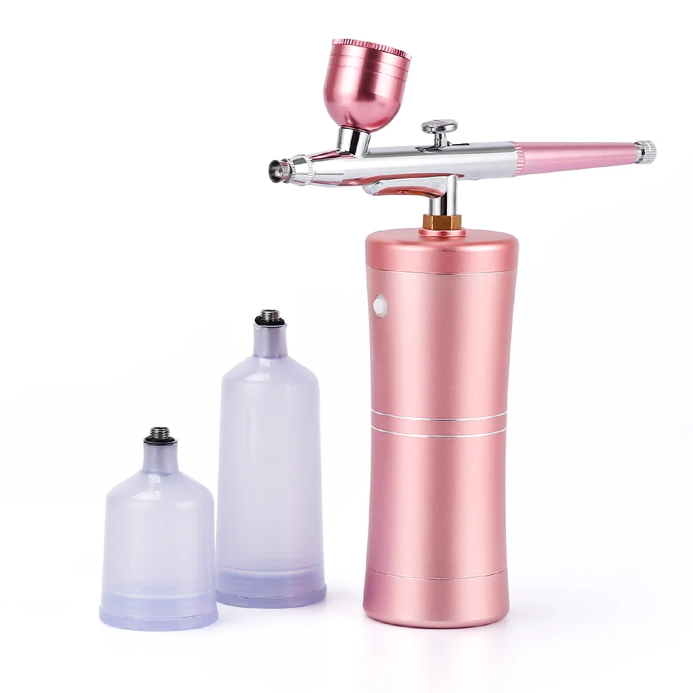 NEW Air Compressor Kit Top 0.4mm Pink Mini Air Brush Paint Airbrush Airbrush Nail Art Tattoo Craft Cake Nano Mist Mist sprayer 50pcs creative kawaii self made pink toot pig stickers beautiful stickers decorative sticker diy craft photo albums