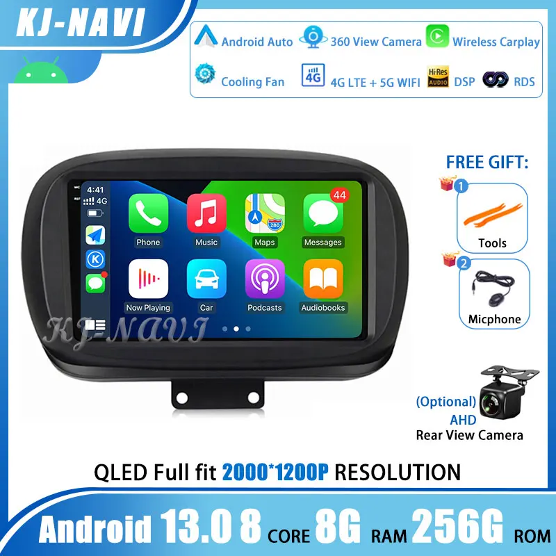 

Android 13 Auto Video For Fiat 500X 2014 - 2020 Car Radio Multimedia Video Player GPS Navigation Track Carplay