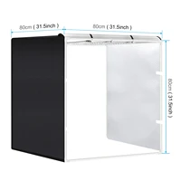 80cm Folding Portable 90W 14000LM High CRI White Light Photo Lighting Studio Shooting Tent Box Kit with 3 Colors Backdrops - Image 3