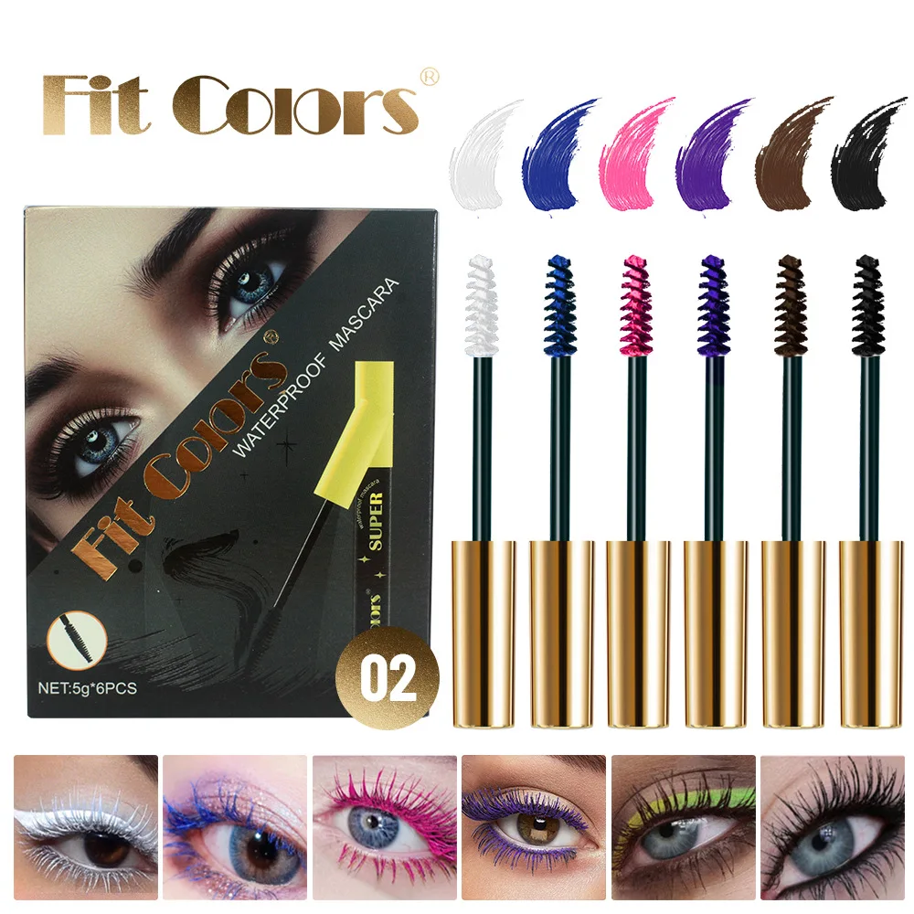 5D Silk Fiber Mascara Lash Color Mascara 12 Colors 3D Mascara Eyelash Extension Thick Lengthening Eye Lashes  Holiday Stage Make