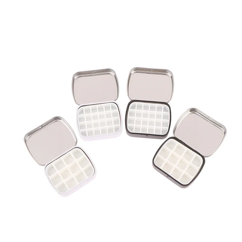 12/24 Grids Empty Watercolor Tin Box Mini Watercolor Paint Palette Portable Travel Painting Paint Color Palette Art Supplies