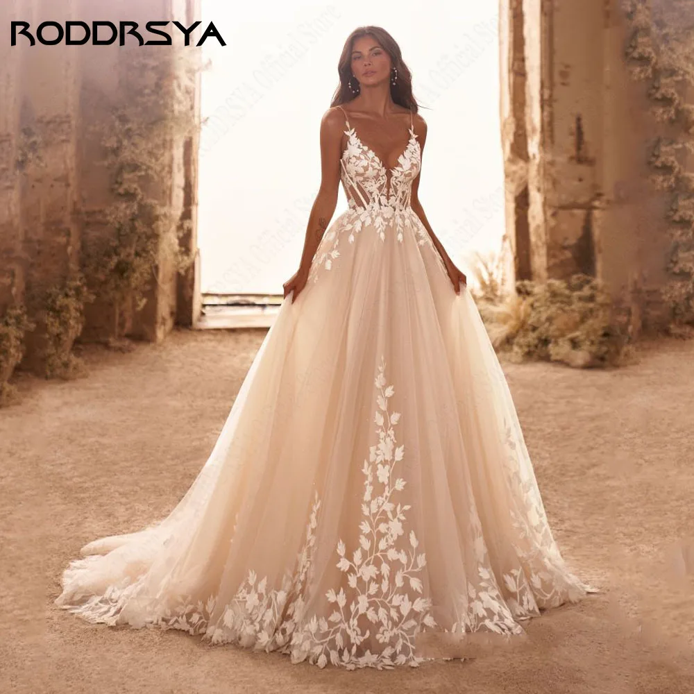 RODDRSYA-Spaghetti-Straps-Glitter-Wedding-Dresses-V-Neck-Shiny-Tulle-With-Applique-Backless-Bohemia-Lace-Bridal.jpg