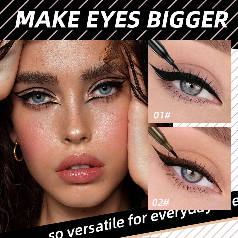 QIBEST Ultra Fine Eyeliner Pencil Liquid Eye Liner Waterproof Smudgeproof Quick Drying 12 Hour Wear Eyeliner Easy To Use Makeup 3