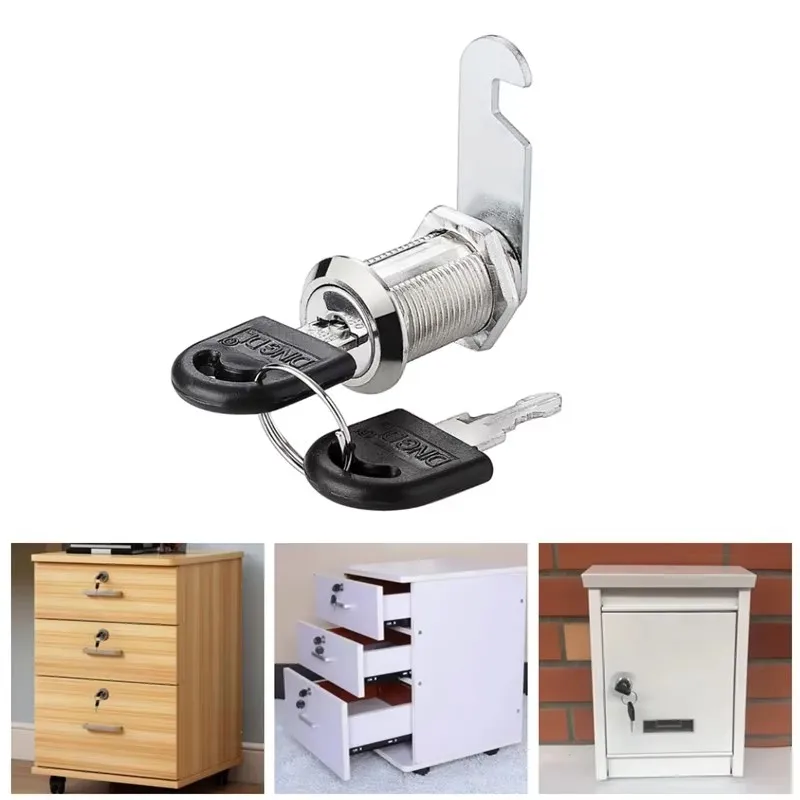 สังกะสีอัลลอยด์ 16/20/25/30 มม.ลิ้นชักล็อคเครื่องบินแผงสวิทช์กล่องจดหมายล็อคอุตสาหกรรมสวิทช์ประตูตู้แฟ้มล็อค 1