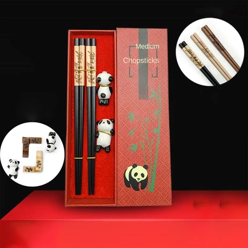 2 Pair Reusable Chopsticks Tableware Non-Slip Chinese Natural Wooden Chopsticks Tableware Gift Kitchen Tools
