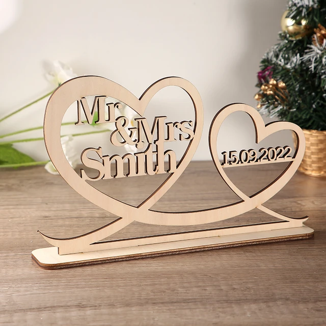 Wedding Sign with Custom Name for Table, Stand alone, Unique