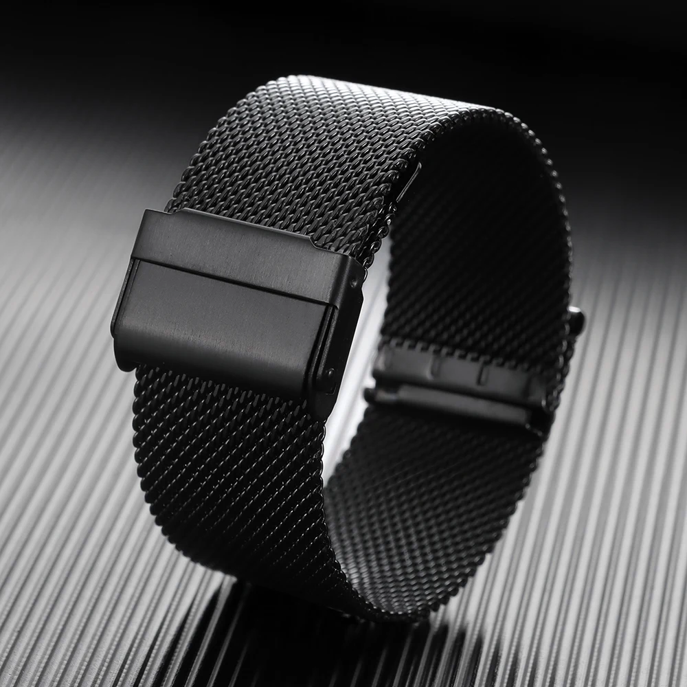 Sleek Milanese Mesh Stainless Steel Watch Strap - Versatile Replacement Wristband