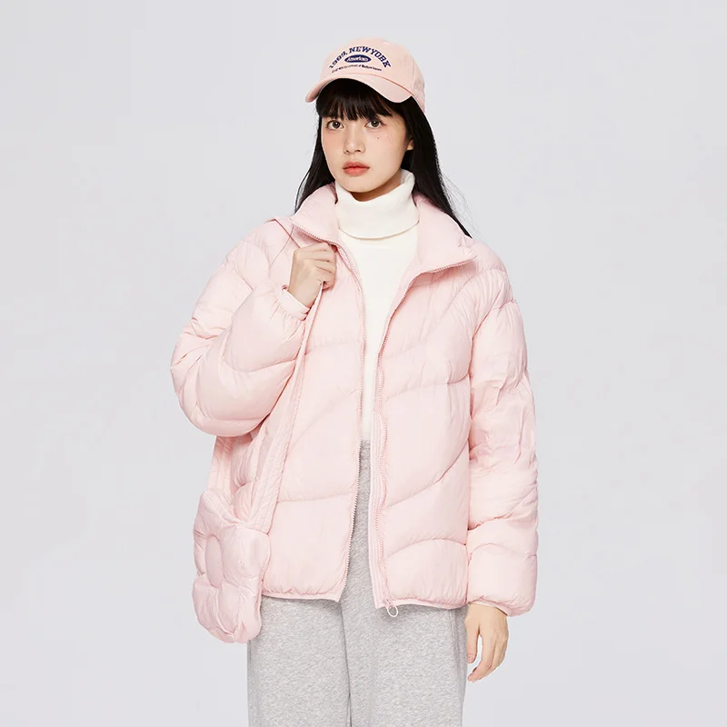 Down Jacket Women Three-Proof Loose Bag Sweet Girl Light And Warm Winter Stand Collar
