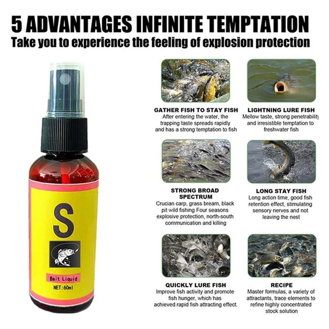 60ml Fish Bass Lures Liquid Fishing Attractants Spray For Freshwater Carp  Crucian Carp Tilapia Eel Trout Saltwater Fish Snapper - AliExpress