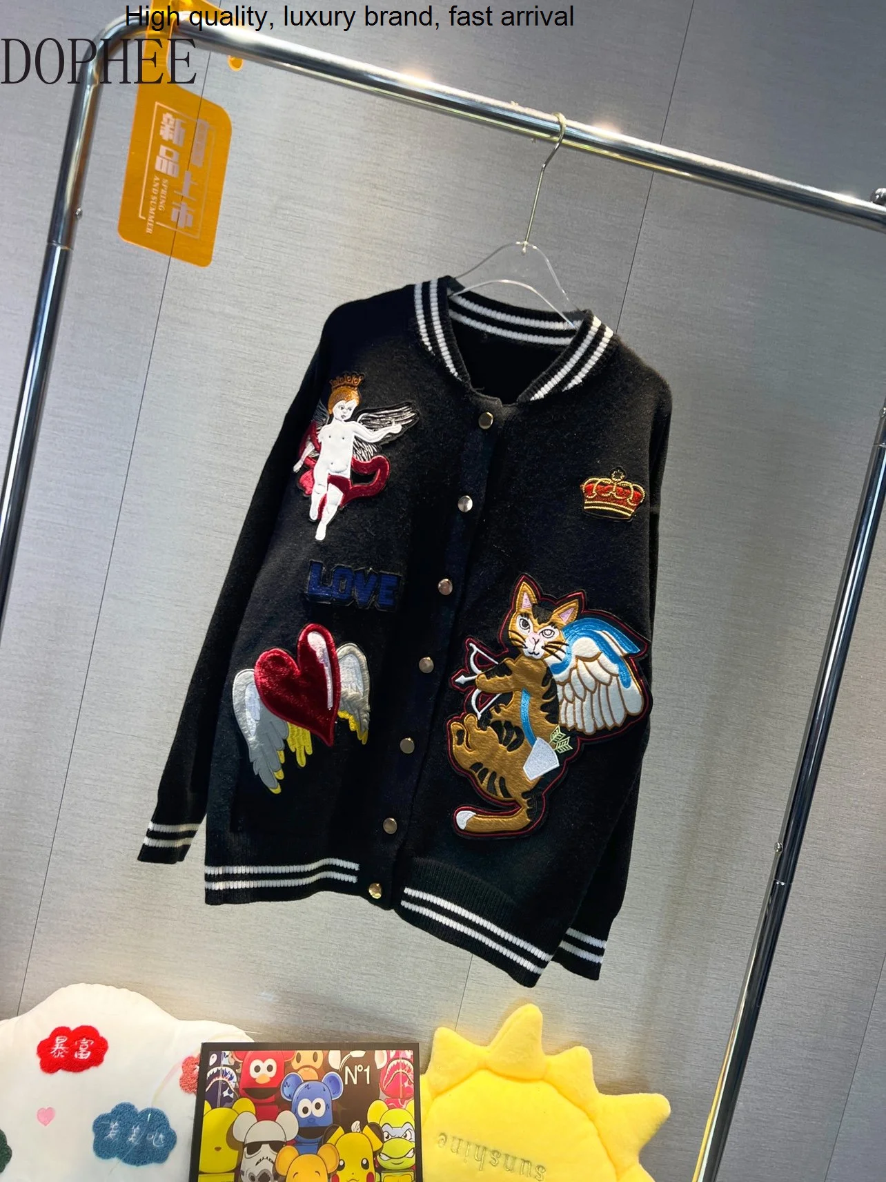 

Embroidered Sweater Unique Coat 2023 New Autumn Fashion Long Sleeve Knitted Cardigans Streetwear Top All-match Women Knitwear