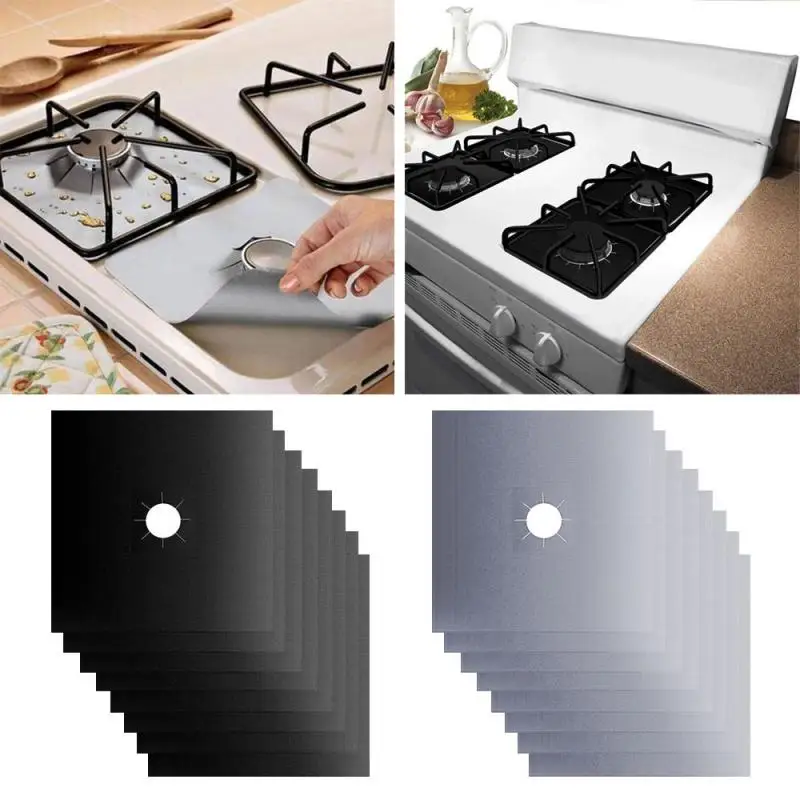 Gas Stove Protector Stovetop Burner Covers For Gas Stoves Washable Stovetop Kitchen Accessories Mat Cooker Cover Pad 4PCS gas stove protector