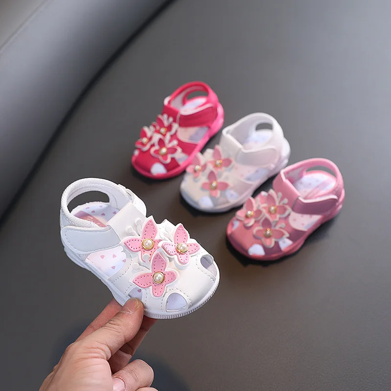 BabyShoeBabyGirlSandalsSummerGirlsSoundingShoesNonSlipSoft