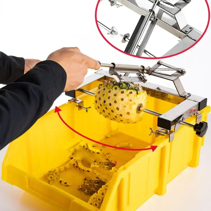 Pineapple Knife Artifact Peeling Machine Stainless Steel Automatic Pineapple Eye Removal Knife Clip Set Tool Machine