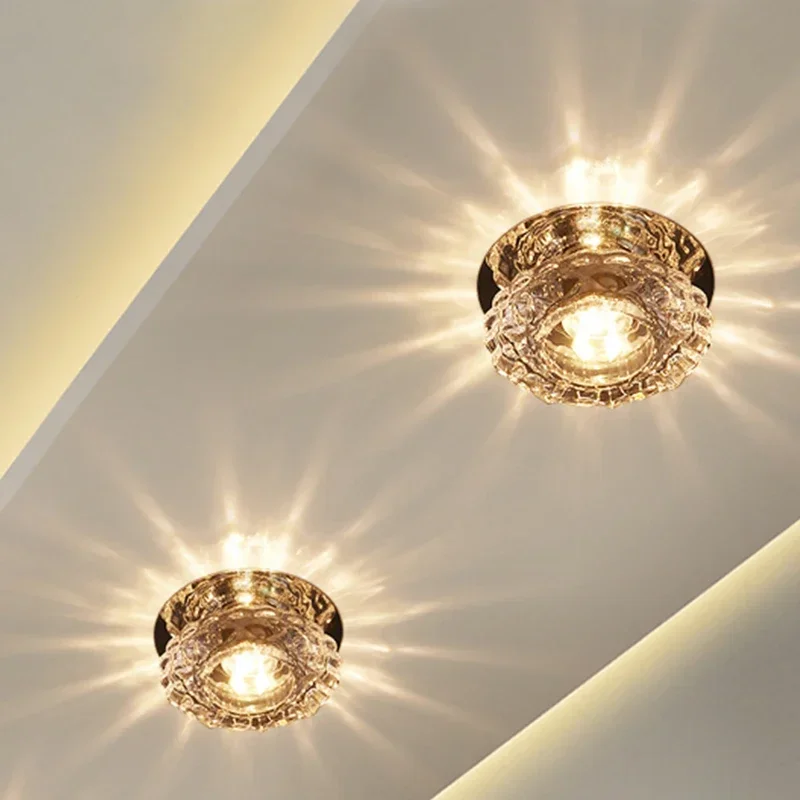 Crystal LED Ceiling Lamp for Aisles and Living Spaces