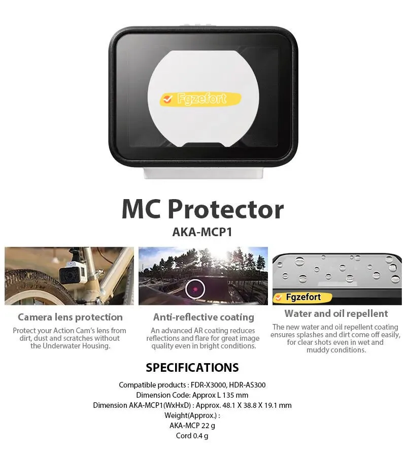 For SONY AKA-MCP1 lens protective cover HDR-AS300 HDR-AS300R