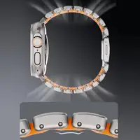 Bracelet en caoutchouc fluoré élastomère titane pour Apple Watch Ultra 3 2 1 49mm 10 11 46mm, bracelet magnétique pour Iwatch 9 8 7 45mm 6 SE 3 44mm 4