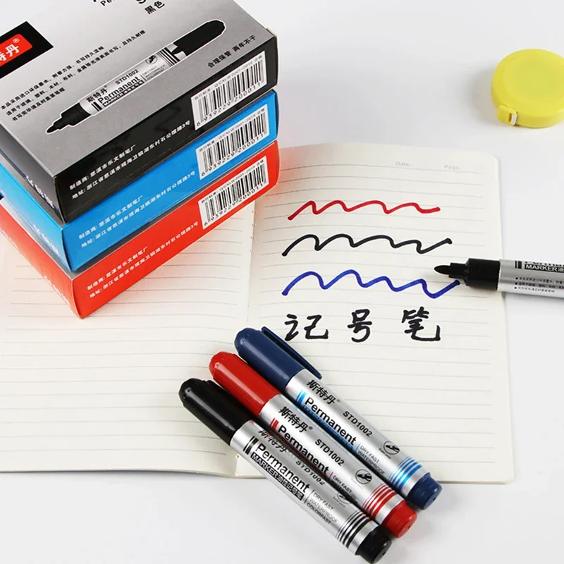Round Toe Waterproof Ink Permanent Oil Marker Pens for Glass Ceramic Marking Pen Office School Supplies Large Capacity Pens permanent marker pen permanent marker markers pen permanent markers marker pens 3pcs