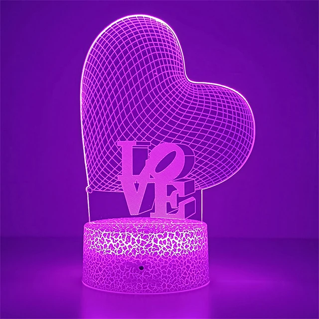 love lamp Romantic Night light USB Led Heart-Shaped 7