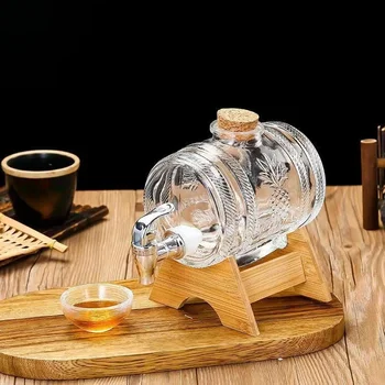 스탠드 장식 와인 배럴 맥주 디펜서, 유리 와인 배럴, 양동이 모양 음료 배럴, 1L