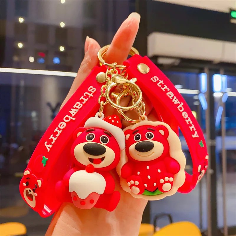 

Cute Disney Lotso Anime Keychains Cartoon Key Chain Toy Story Car Keyring Handbag Accessories Jewelry Christmas Gifts