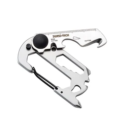 Versatile 13 - in - 1 Compact Multifunctional Tool Kit with Carabiner Clip (SILVER)