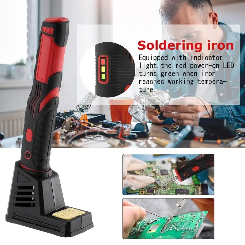 480℃ Portable Wireless Soldering Iron With LED Light Set, USB Rechargeable Lithium Battery Soldering Kit, Household Appliances