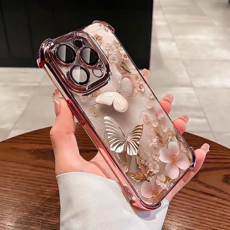 Butterfly Shockproof Fashion Plating Phone Case Cover