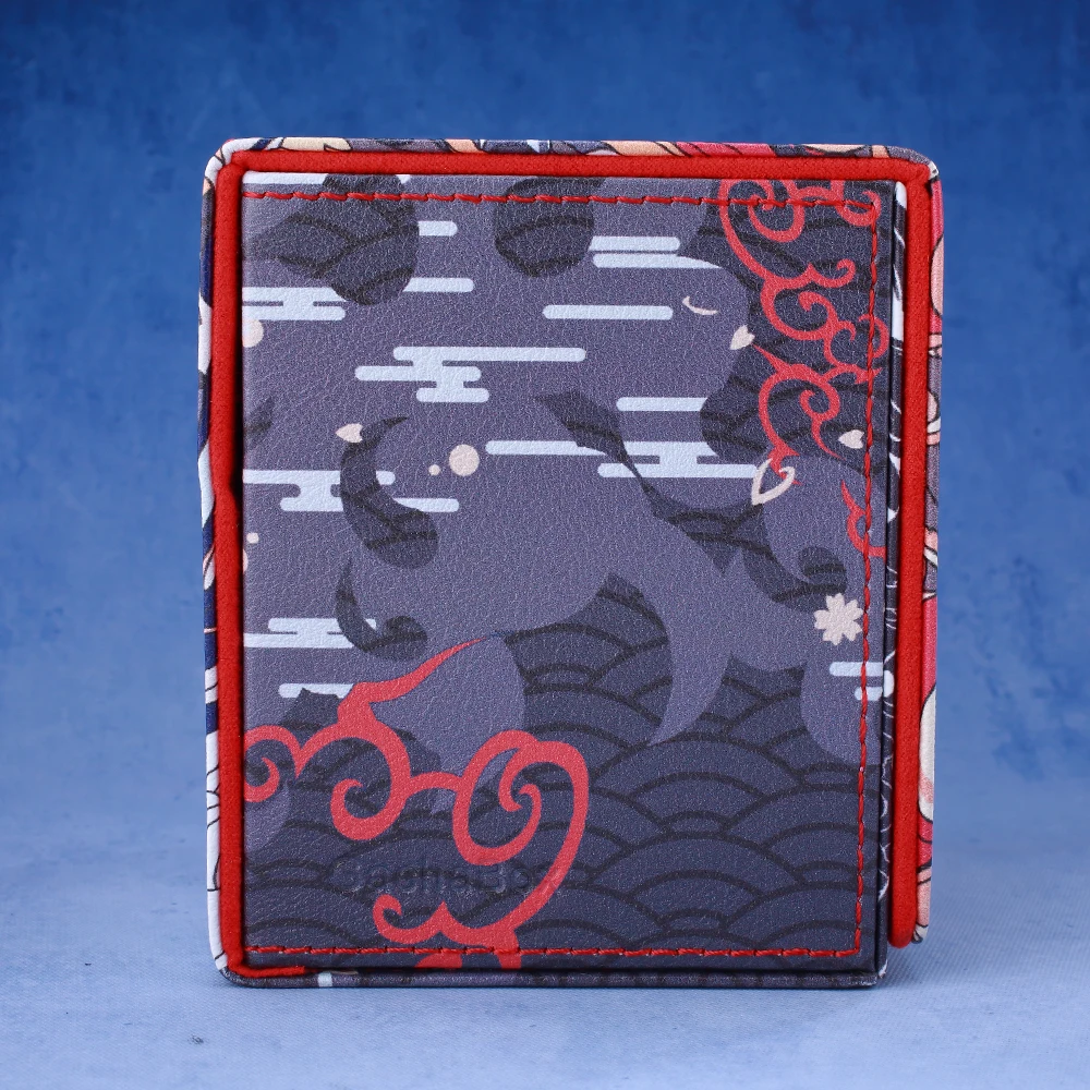 Premium Groudon-Themed PU Leather Card Deck Box – Holds 120+ Sleeved Cards, Portable Card Storage, Perfect Gift for Collectible Card Game Enthusiasts