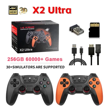 X2 Ultra Game Stick 256GB 60000+ Giochi retrò TV Console di gioco portatile Gamepad wireless Videogioco Uscita HD per PS1 Nintendo