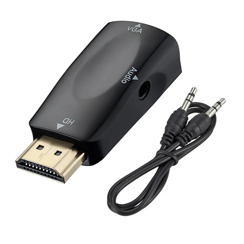 HD Male to VGA Female Adapter HDMI-compatible 1080P 720P Audio Cable Converter For PC Laptop TV Box Computer Display Projector hdmi to vga adapter cable vga to hdmi converter