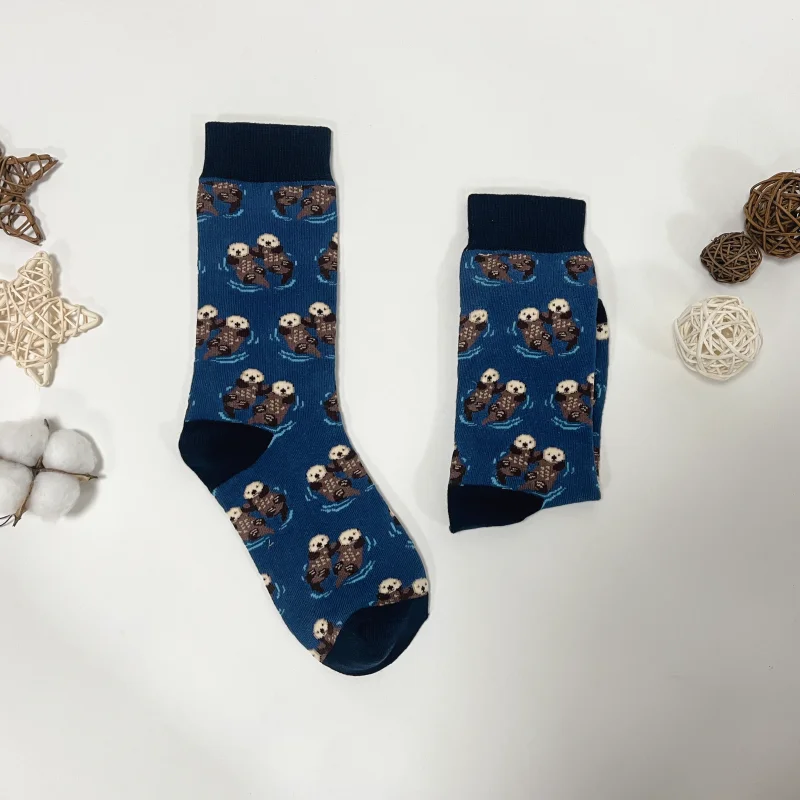 Men's socks 1 pair otter swimming mid-calf suit all seasons