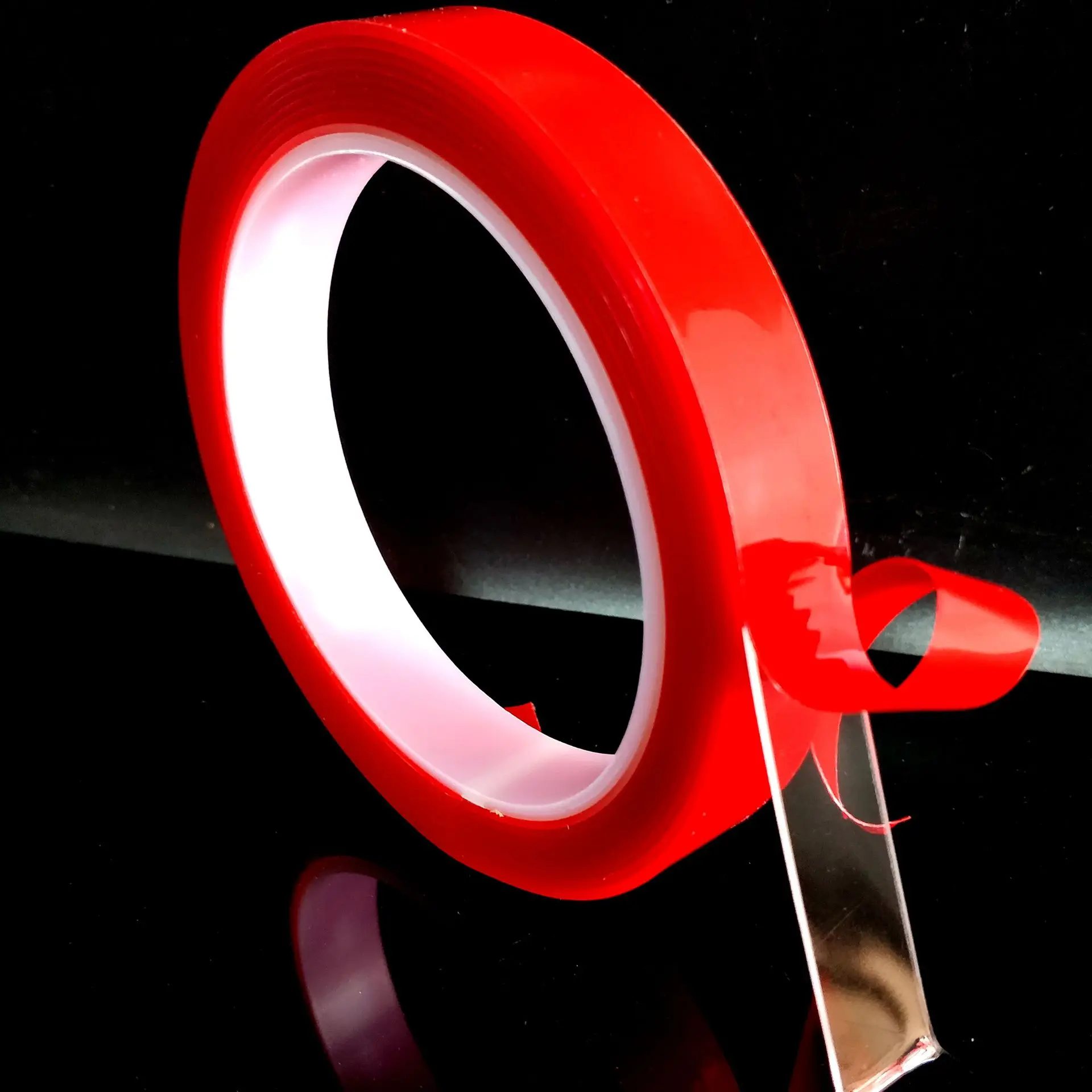 Ultra Thin Transparent Red Double-Sided Tape - Waterproof, High-Temperature Resistant, Strong Adhesion, No Marks - 2 Pack