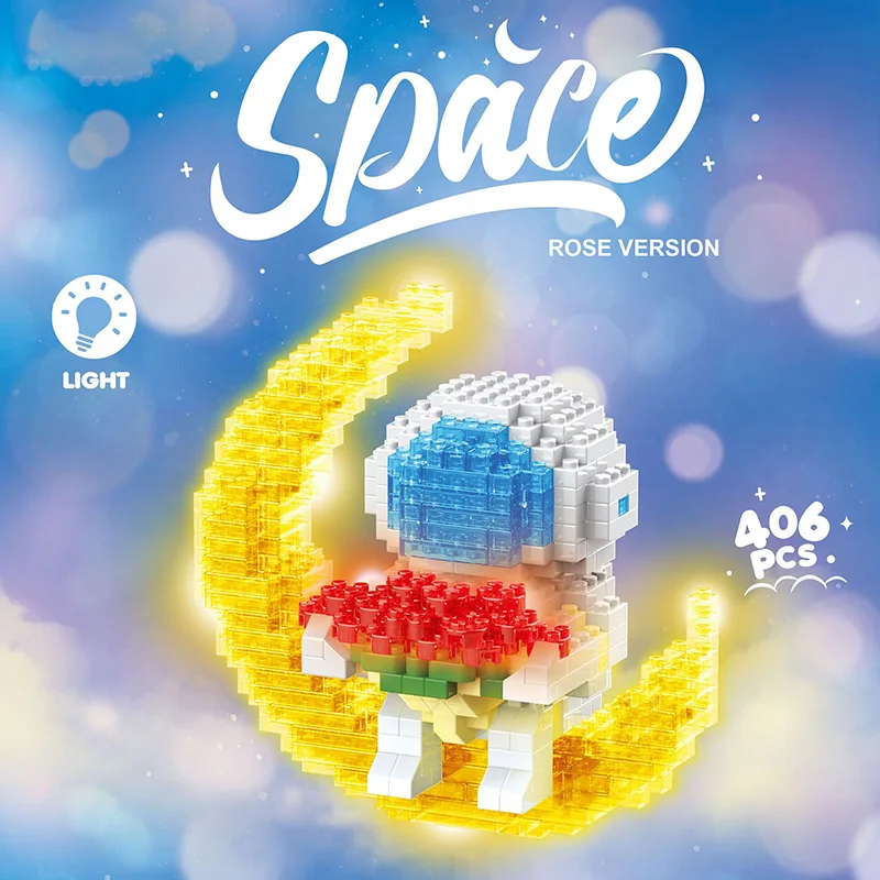 Erwachsene Astronaut Mini Bausteine Set , Cool Spielzeug mit  LED-Beleuchtung Bausatz , Perfekt Für Valentinstag Geschenk , 14 +, aktuelle Trends, günstig kaufen