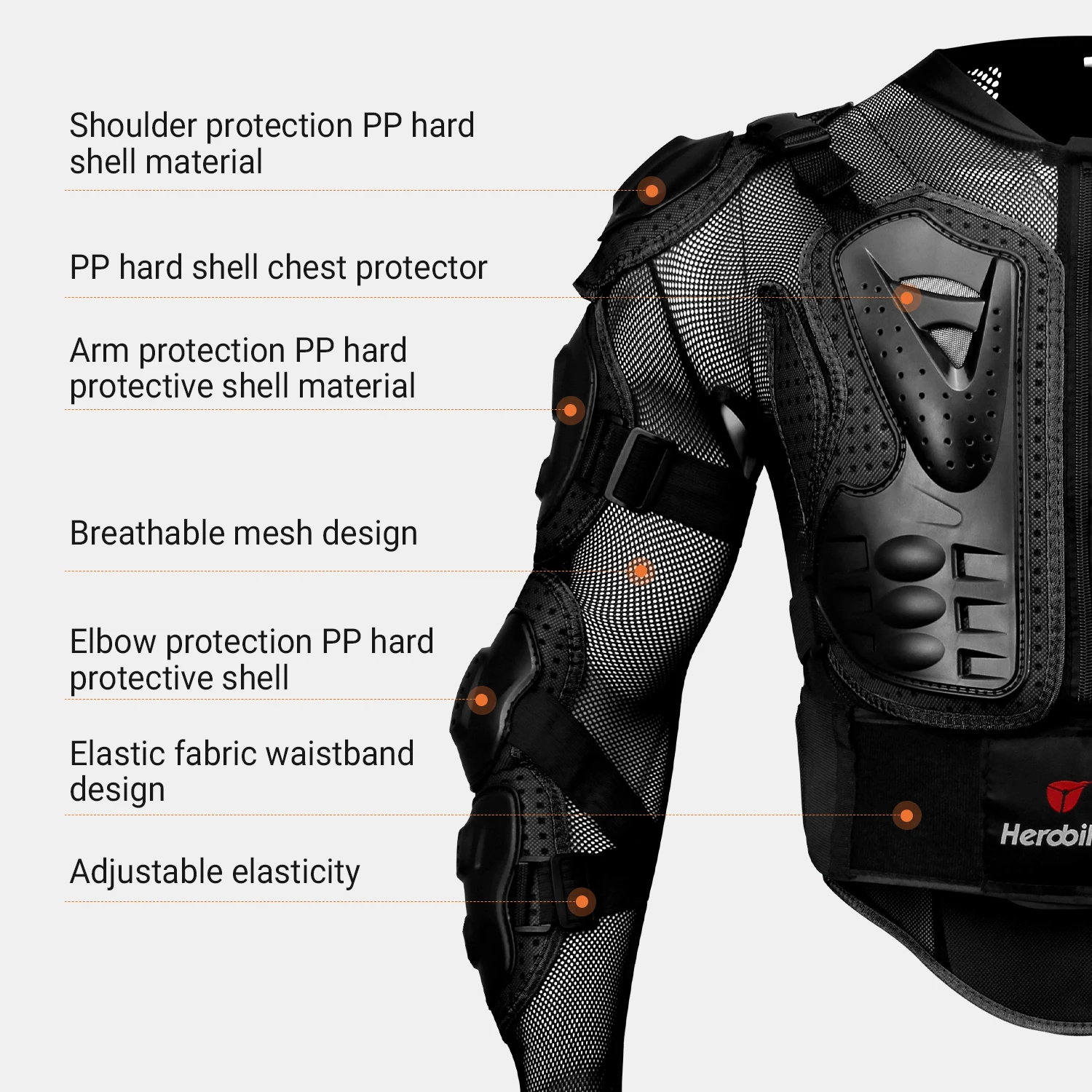 HEROBIKER Motorcycle Jacket Men Body Armor Motorcycle Armor Moto Motocross Racing Jacket Riding Motorbike Moto Protection  S-5XL