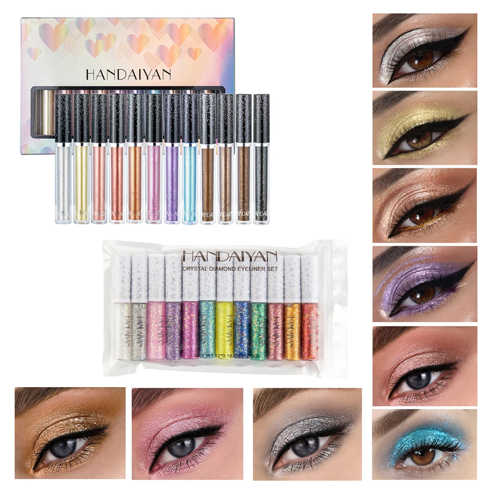 Handaiyan Colored Eyeliner Set Waterproof Eyeliner Pencil Long Lasting Matte Eye Liner Makeup