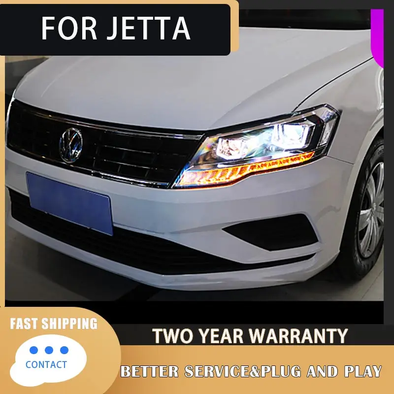 

Car Headlights For Volkswagen VW Jetta 2017-2019 LED DRL Dynamic Turn Signal Front Lights Bi-xenon Lens Headlamps Assembly